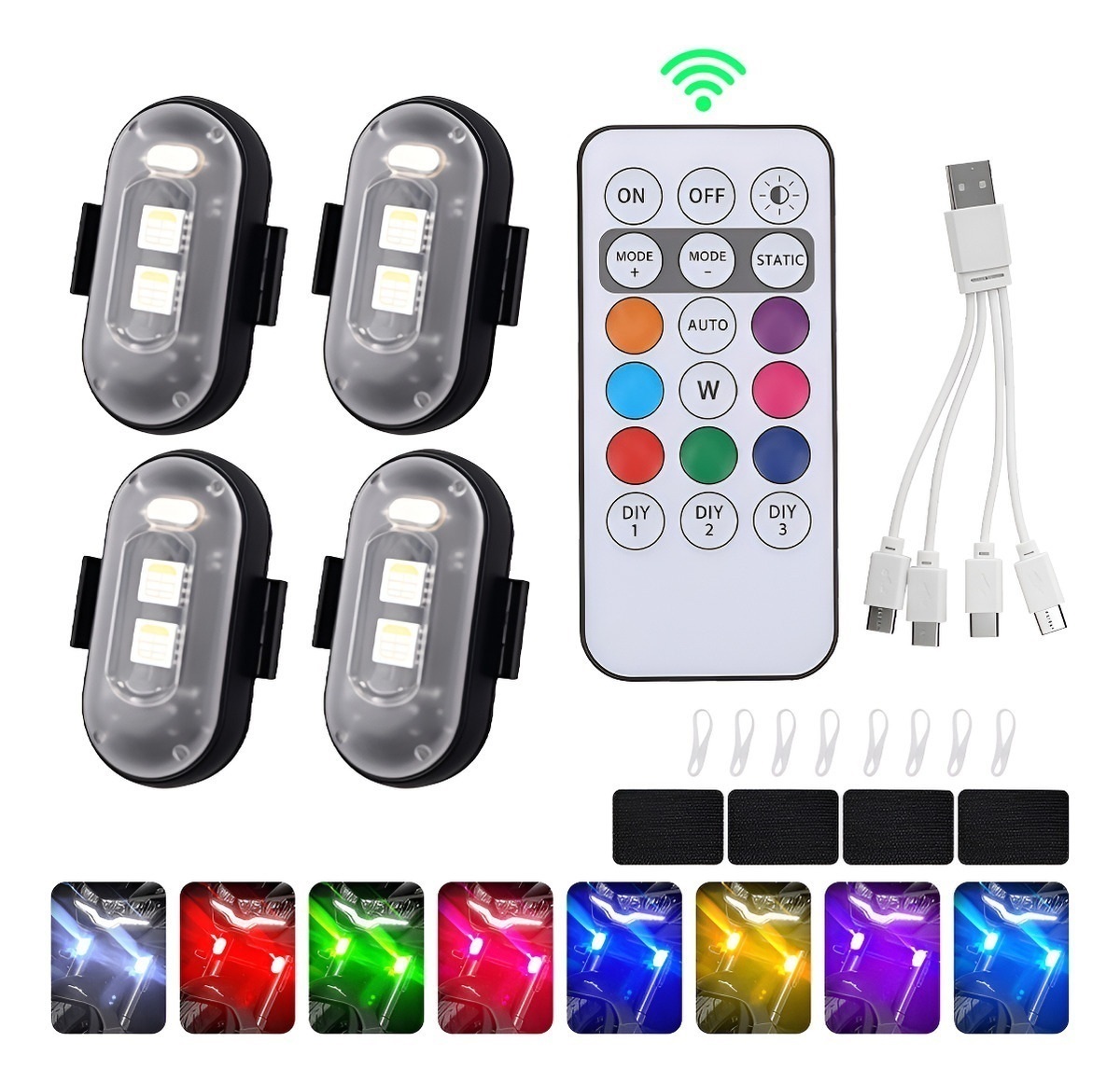 Drone Led Light - 4 Stück LED-Stroboskoplichter mit Fernbedienung 8