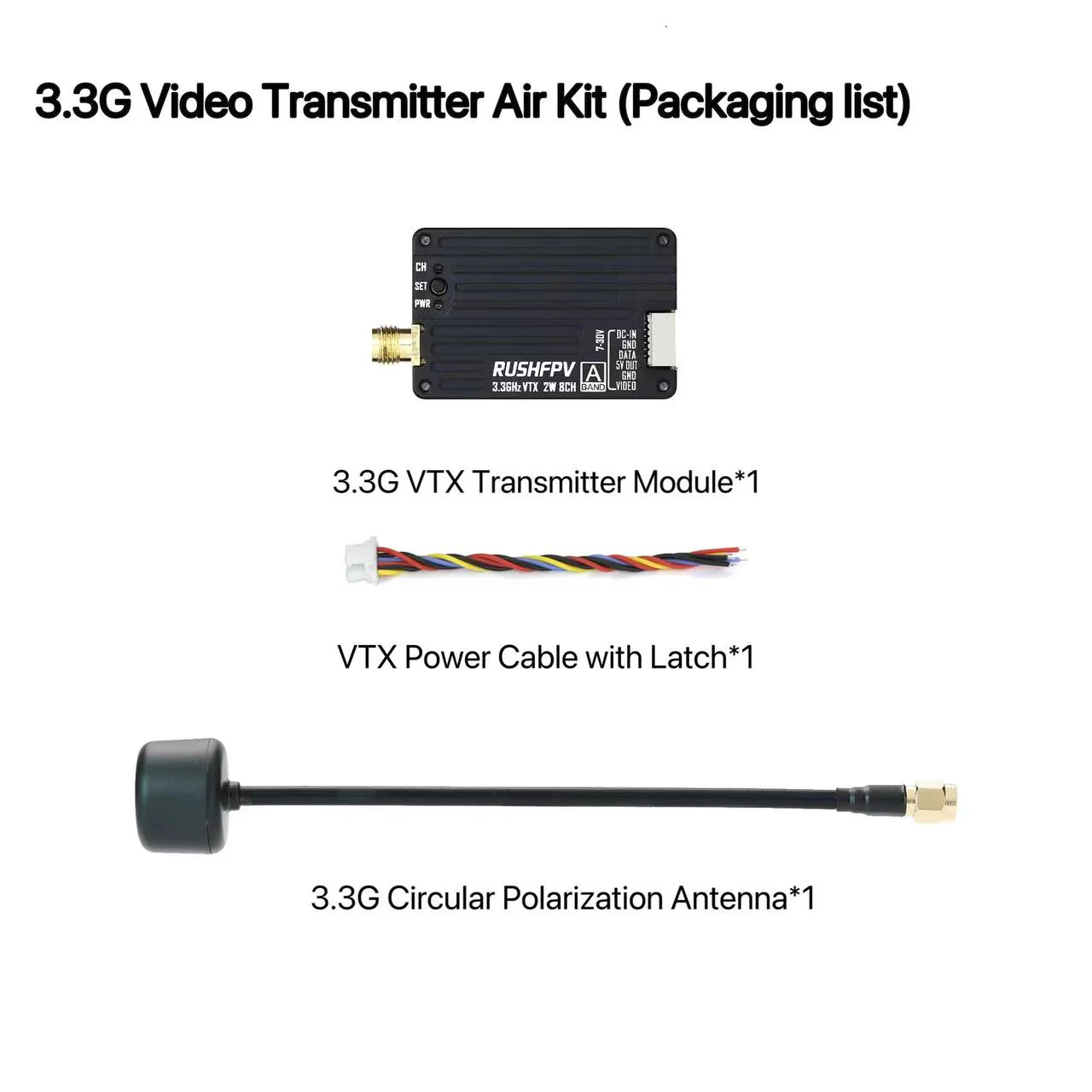 Drone Antenna - RUSHFPV 3.3G 2W VTX Sender FPV
