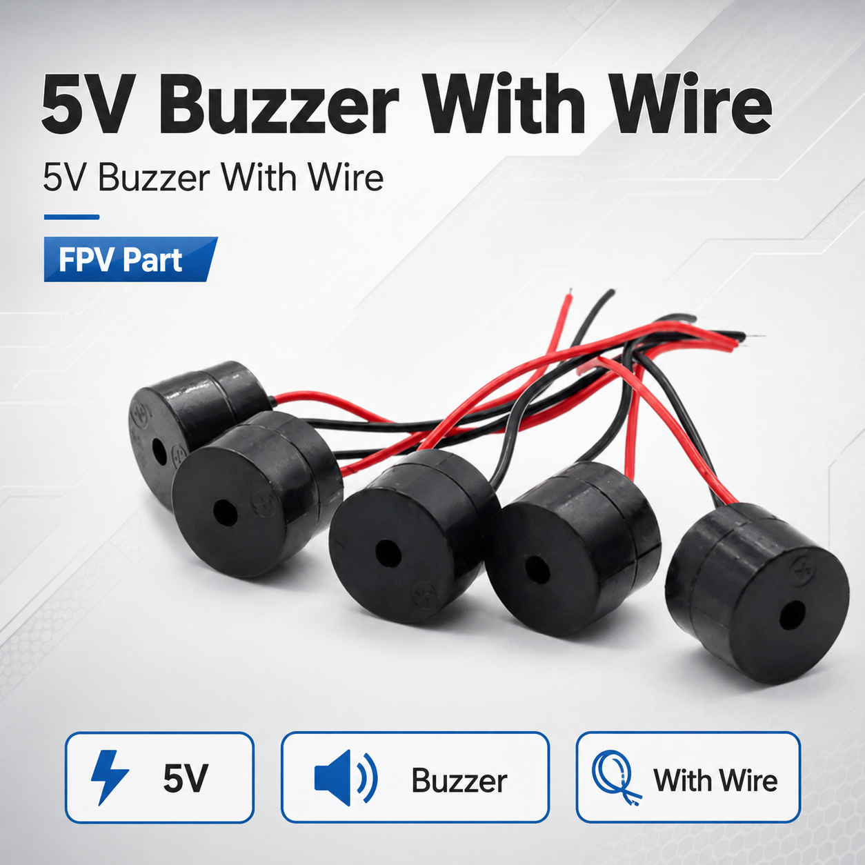 Drone Buzzer - 5V Buzzer mit Kabel für FPV-Drohne,