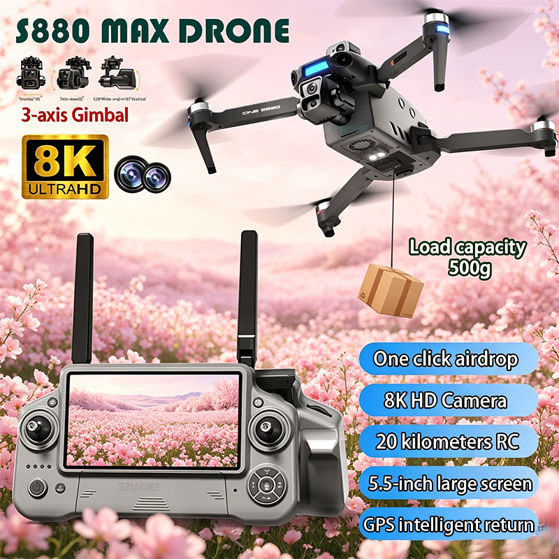 Drone Gps Module - 2026 Neue 8K Dual-Kamera-Drohne mit 5,5-Zoll-Großbildschirm-Steuerung,