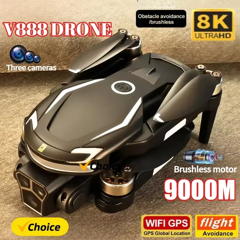 Drone Gps Mount - Neue V888 Drohne 8K GPS Dreifach-Kamera