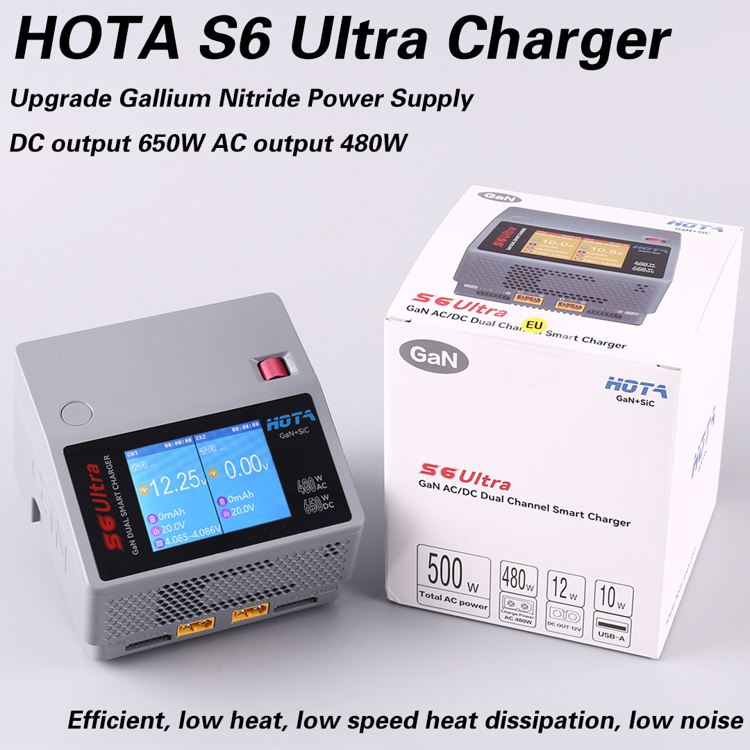Drone Charger - HOTA S6 Ultra Galliumnitrid Modellflugzeug Dual-Channel