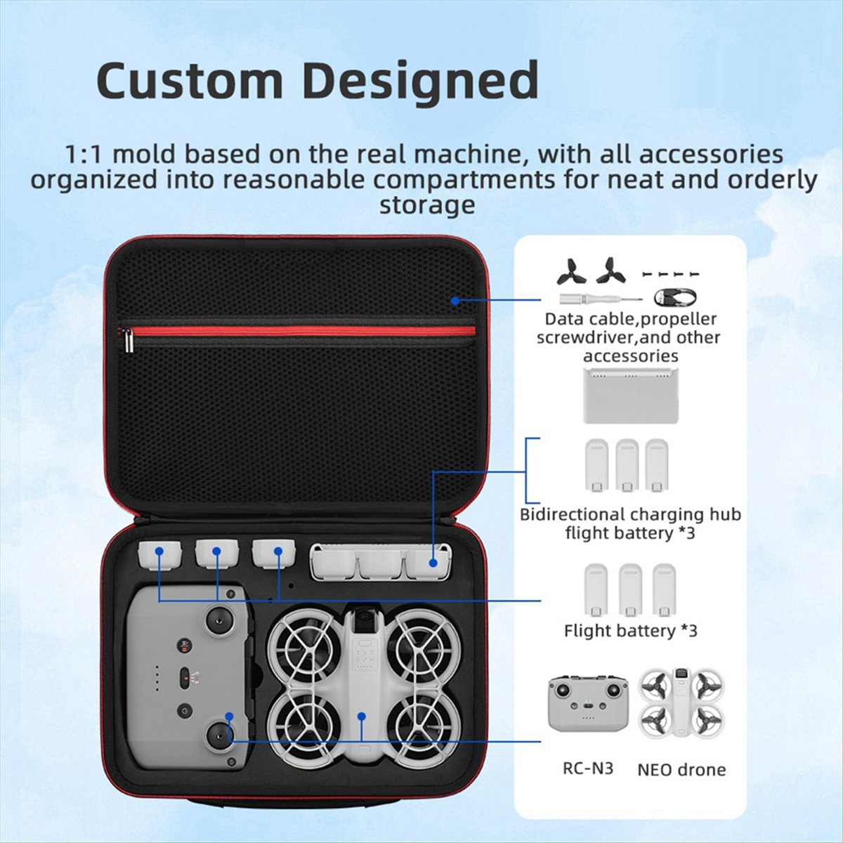 Drone Battery Strap - A43M Tragetasche für DJI Neo Drohne,