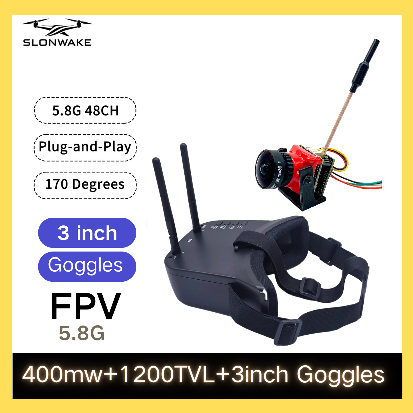 Drone Camera - SLONWAKE 5,8G 48CH FPV 400mw VTX