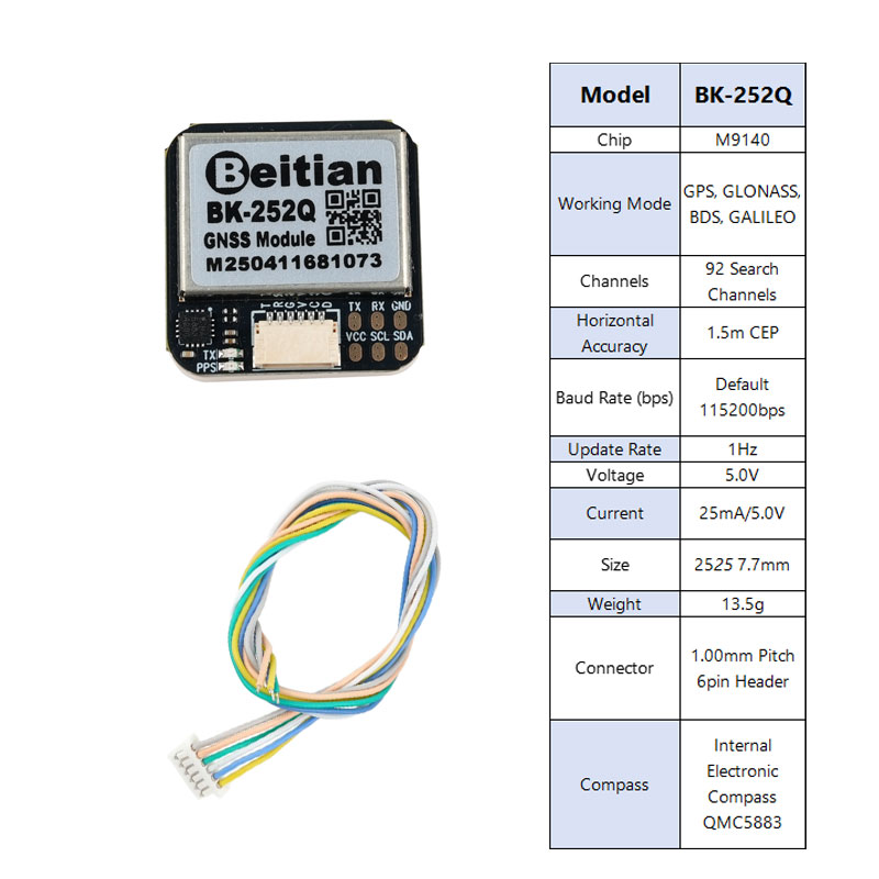 Drone Gps Module - Beitian BK-252Q GPS GNSS Modul QMC5883