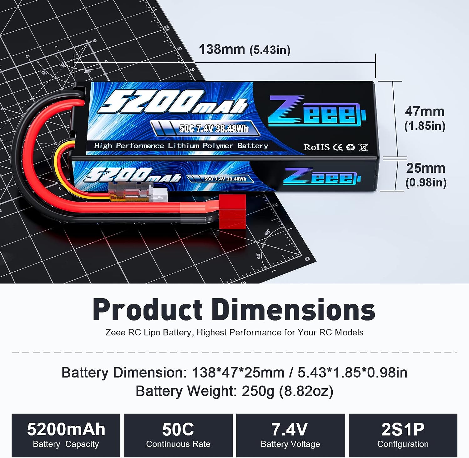 Zeee 5200 mAh 2S RC Lipo Batte – Drone Power Distribution Board Bewertung und Preis