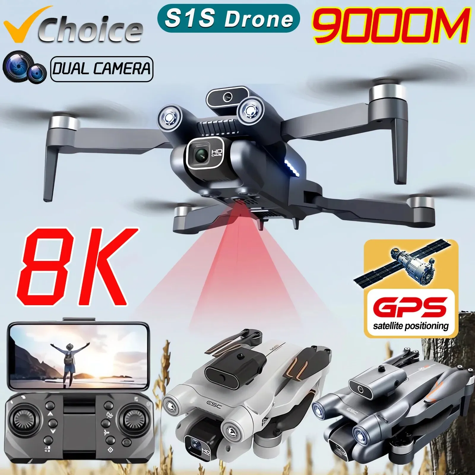 Neue s1s 5g gps drohnen kamera – Drone Gps Module Bewertung und Preis