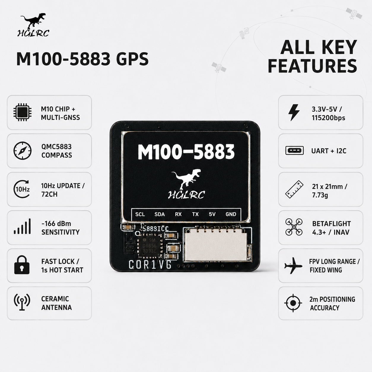 HGLRC M100-5883 GPS-Kompassmod – Drone Compass Bewertung und Preis