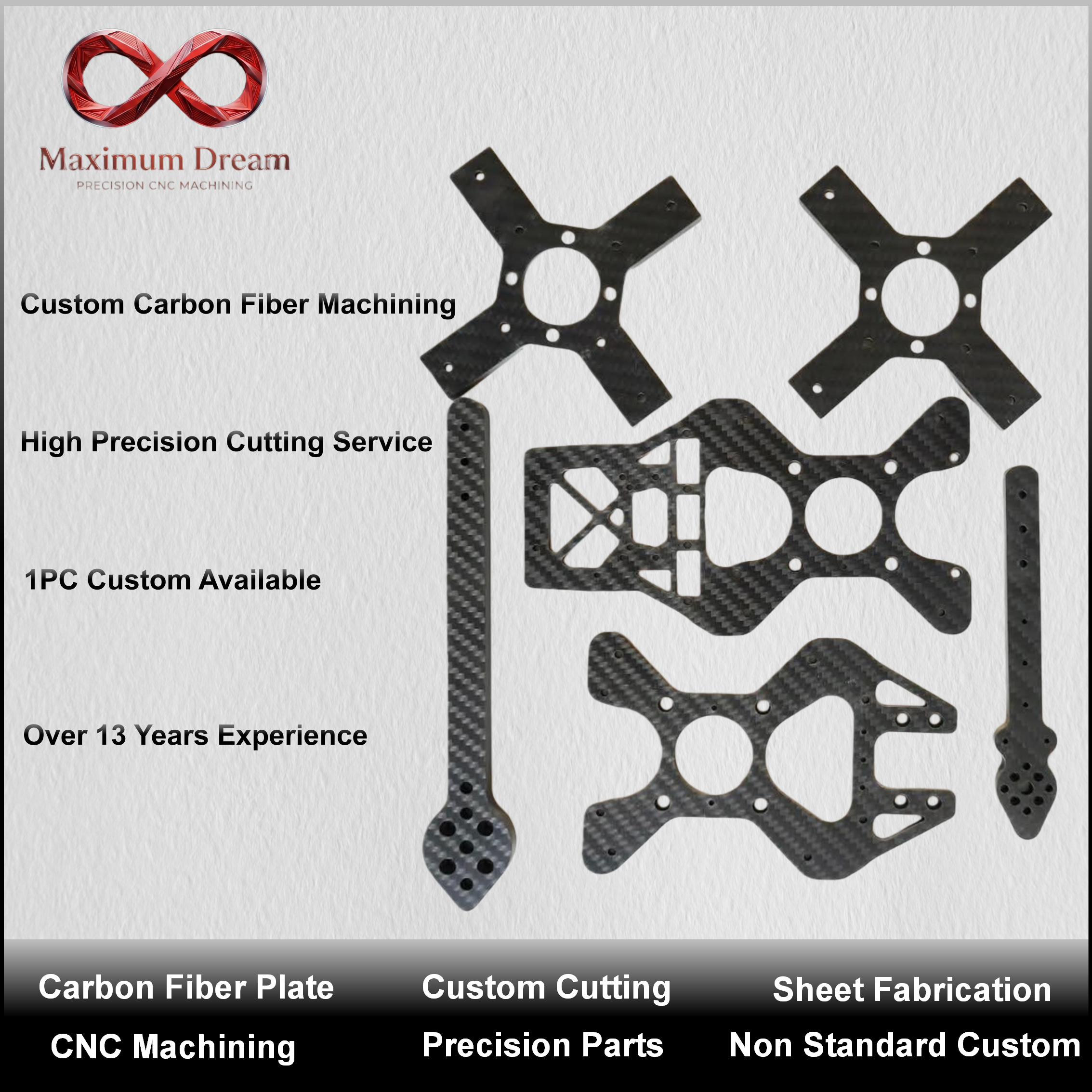 Maßgeschnittene Kohlefaserplat – Drone Frame Bewertung und Preis